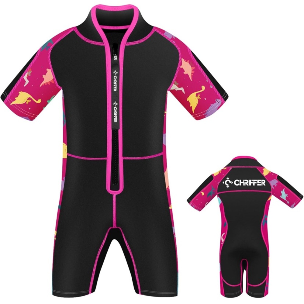 Chriffer Kids Wetsuit Shorty Wet Suit Front Zip Neoprene Thermal Short Sleeve